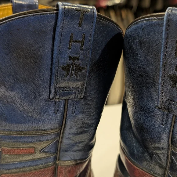 Tin Haul Justice American Brown Western Cowboy Boots Men's 9.5 Captain America - Picture 5 of 16